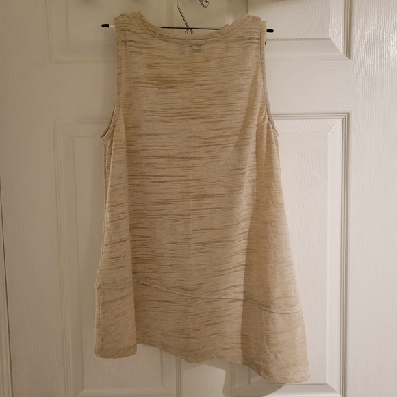 H by Halston oatmeal asymmetrical tank top - Picture 2 of 7